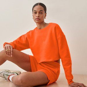 Reformation Boxy Cropped Crew Sweatshirt XS
